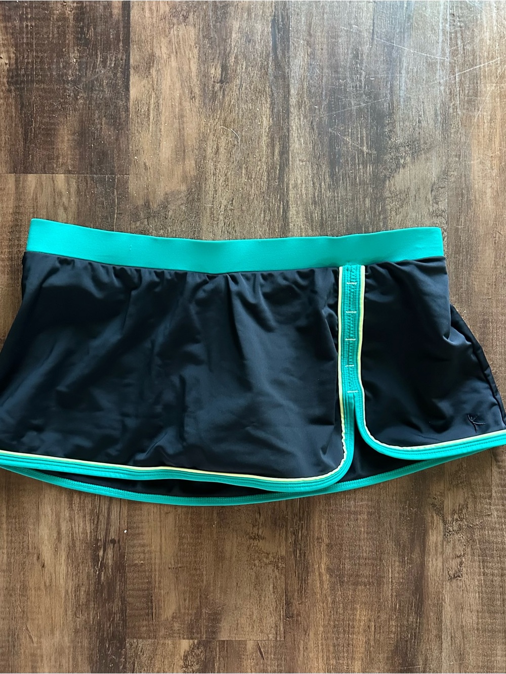 Black & Teal mini swim skirt Contrast Trim